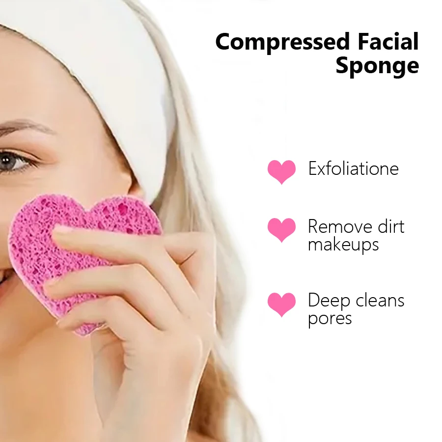 5Pcs Cellulose Face Sponges Co - огляд і ціна Skincare Exfoliating
