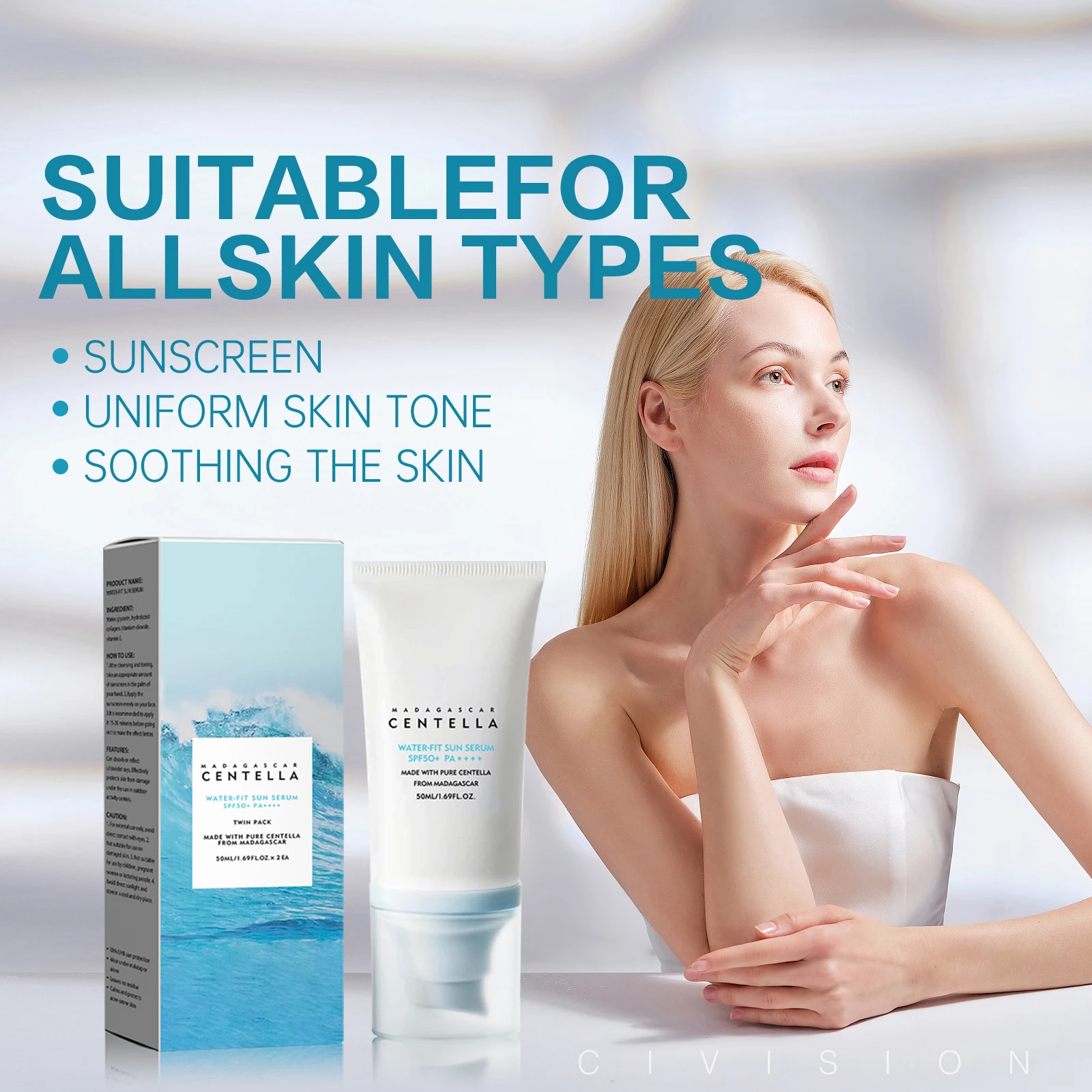 2/1pcs SPF50+ Sunscreen Cream  - огляд і ціна Skincare Basic