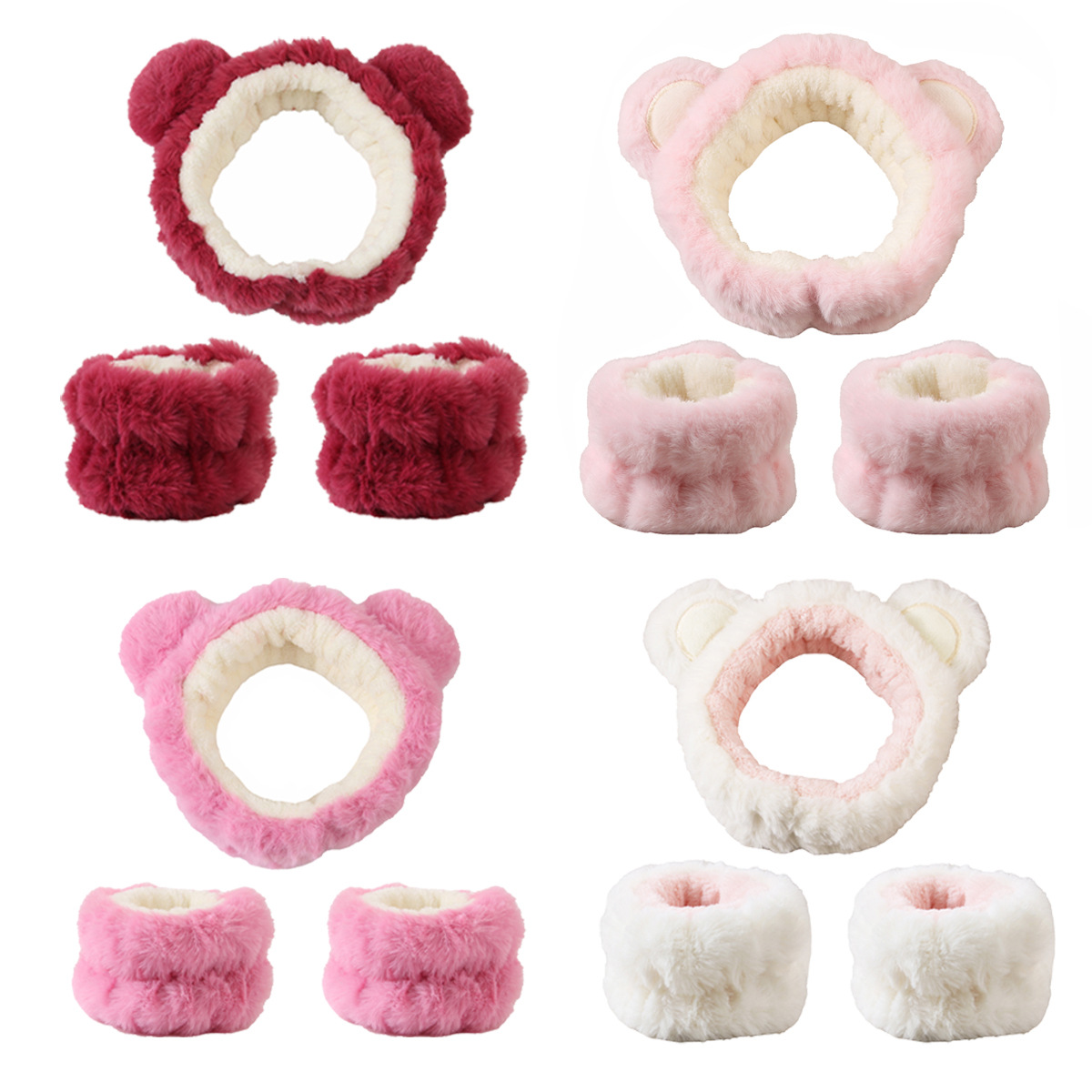 3pcs Cute Bear Headband Set Fl - огляд і ціна Skincare Animate